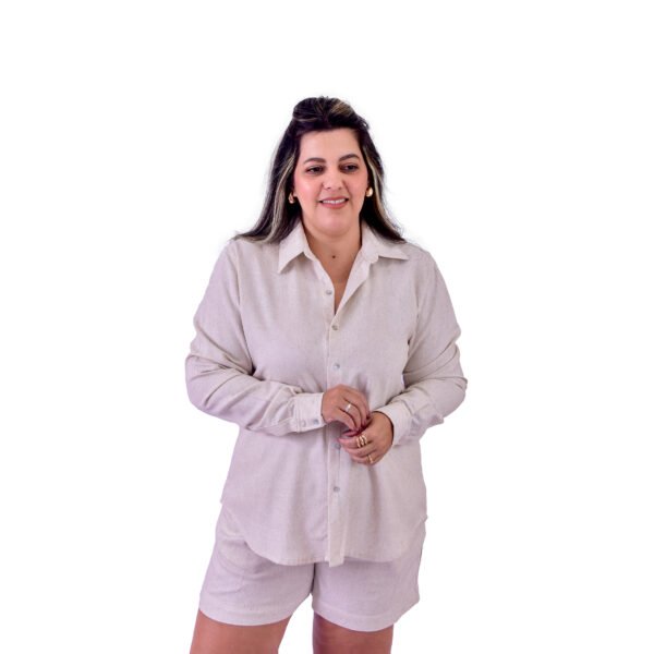Camisa Feminina Manga Longa Alfaiataria em Linho - 30002 - Imagem 3