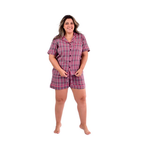 Pijama Bumabei  Pijama Americano Curto Xadrez  - 2081 - Imagem 8