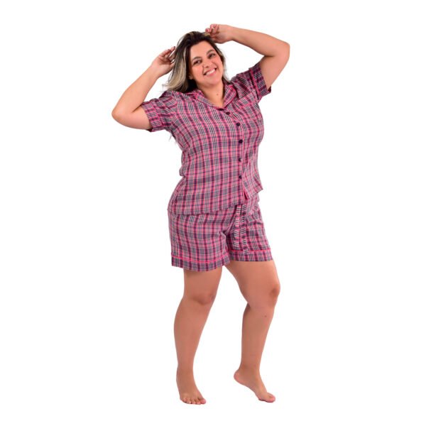 Pijama Bumabei  Pijama Americano Curto Xadrez  - 2081 - Imagem 11
