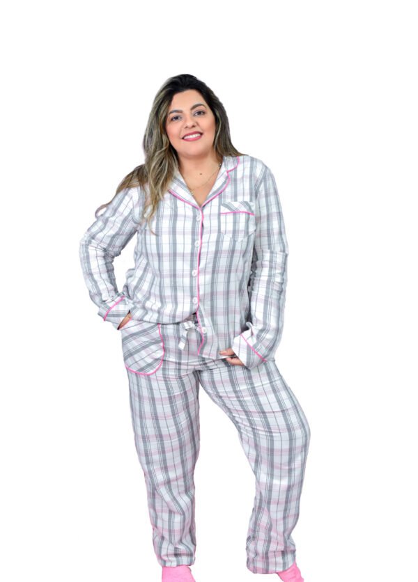 Pijama Feminino Bumabei  Americano Inverno Flanela - 2091 - Imagem 21